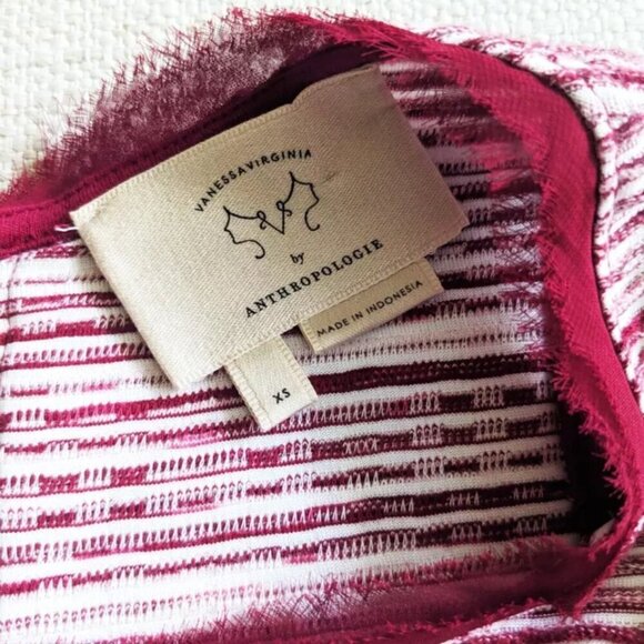 Anthropologie Vanessa Virginia Indira Red Stripe Sleeveless Top Textured Size XS - Picture 4 of 6